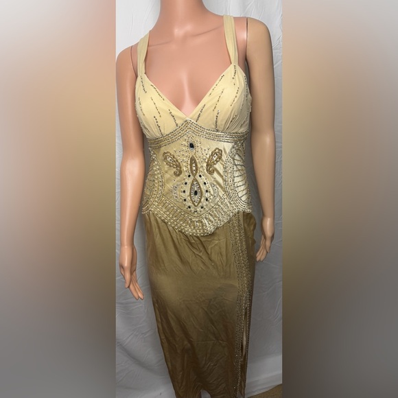 Other - Sue Wong Nocturne gold beaded silk dress